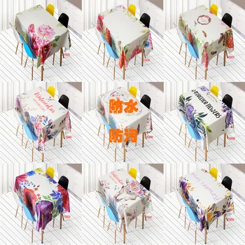 

Creative Plaid Decorative Linen Tablecloth With Waterproof Oilproof Thicken Rectangular Wedding Dining Tea Table Cloth