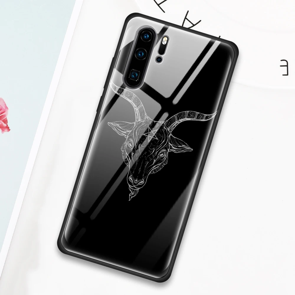 Сатанинский череп, чехол из закаленного стекла для huawei P30 PRO P20 P10 mate 10 20 30 Lite Pro Honor 8X9X20 Pro, чехол для телефона
