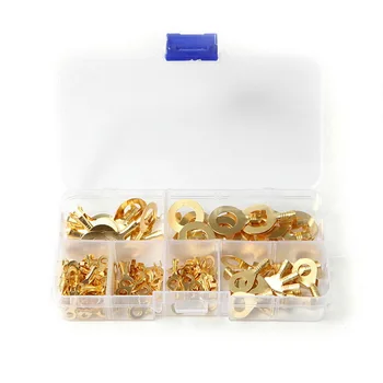

Brass Non-insulated Crimp Terminals Connectors 3.2mm-10.2mm Cable Wire Connectors Golden 150pcs / Set Wire Terminator