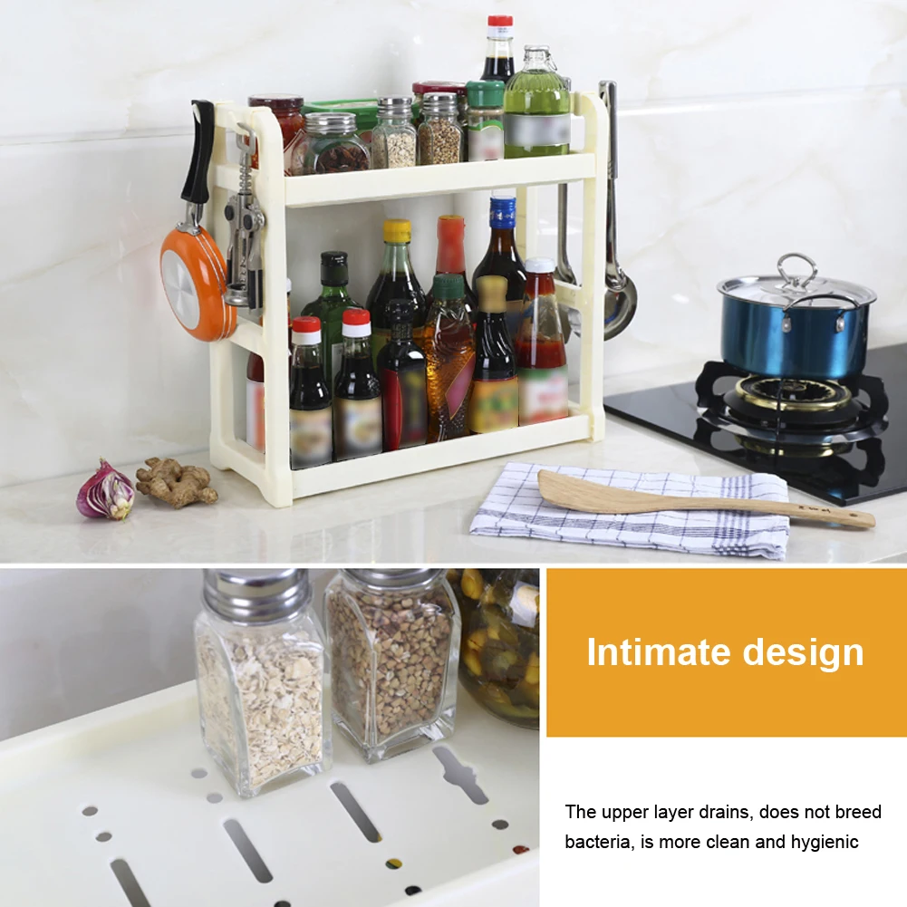 2tier Kitchen Cabinet Spice Jars Rack Door Hanging Organizer