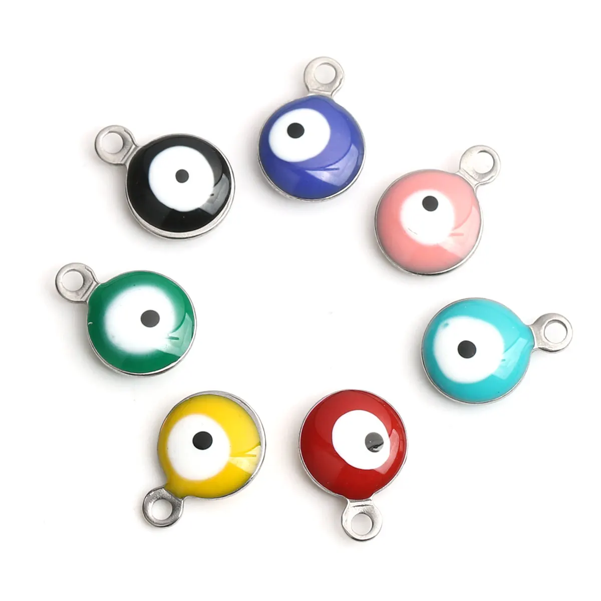Серия Evil Eye 304 религиозная Подвеска из нержавеющей стали амулеты круглая