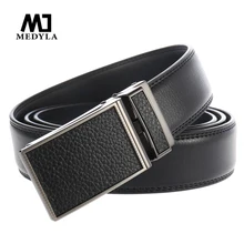 MEDYLA New Automatic buckle men belts fashion business belt Famous brand luxury belts for men leather 3.0cm