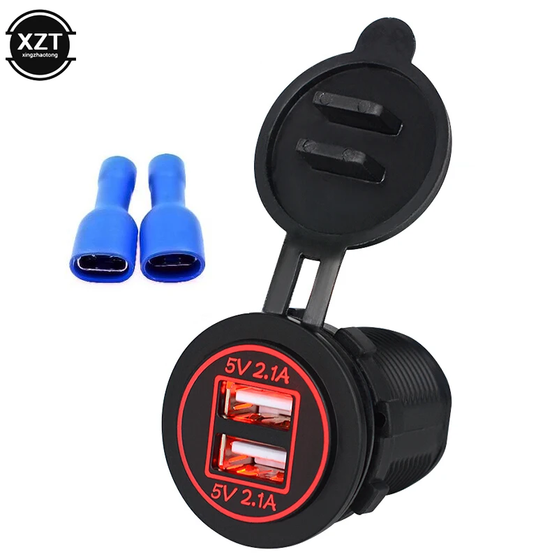 Универсальное автомобильное зарядное устройство для прикуривателя USB с двумя