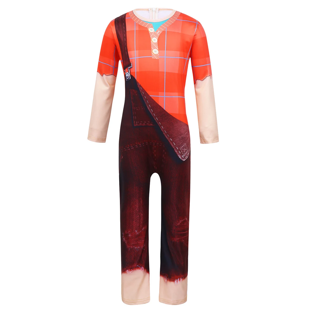 Orange Maroon Детский комбинезон с длинными рукавами и цифровым принтом для мальчиков, боди для Хэллоуина, карнавальные вечерние наряжаться в костюм для ролевых игр - Цвет: Orange Maroon
