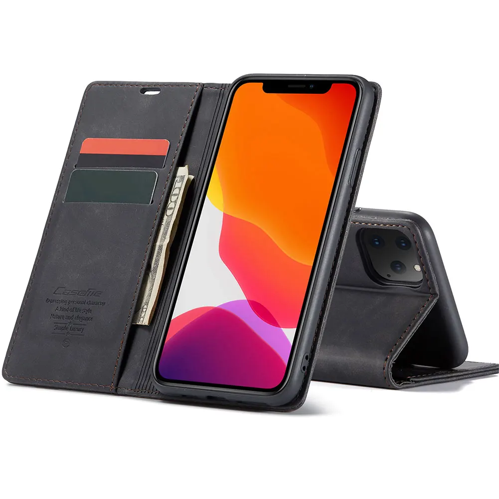 

Leather Magnetic Phone Case For iPhone 11 PRO MAX 6.5" 2019 Case Retro Wallet Card Slot Stand Cover For iPhone 11 PRO MAX 6.5"