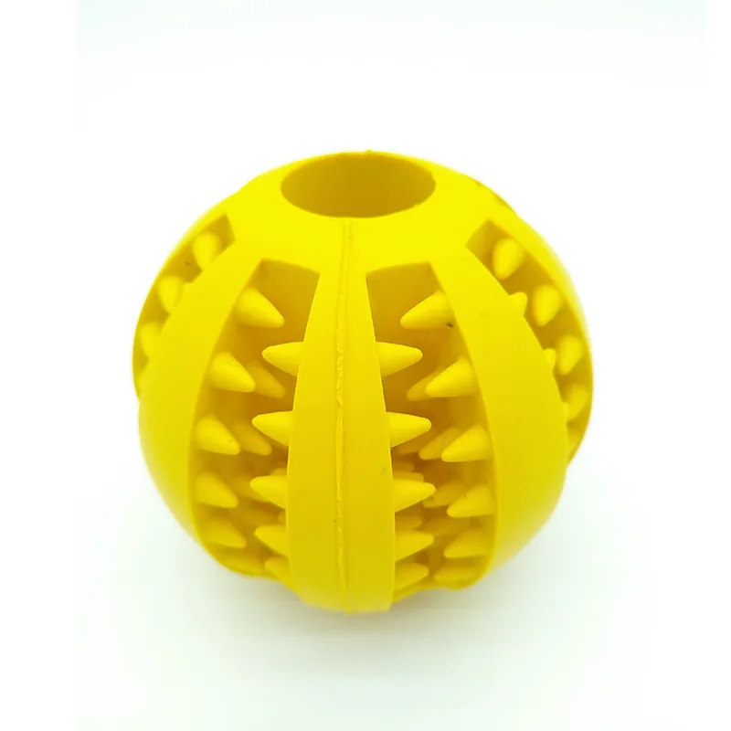 Собака мелких пород игрушки 5 см, растягивается до натуральный каучук утечки мяч для собак интерактивная игрушка кот игрушки-Жвачки зубья очистка шары - Цвет: Yellow