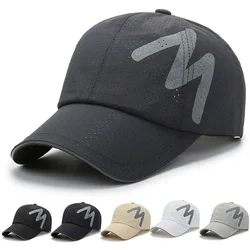 Spring And Summer Mesh Baseball Cap Unisex Sunhat Reflective Strip Polyester Outdoor Sports Breathable Quick-Drying Fitted Hat