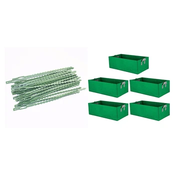 

1 Set Reusable Garden Plastic Plant Cable Ties Tree Climbing & 1 Set Large Garden Beds,Flower Vegetable Planting Bags
