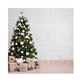 

Christmas Backdrop White Brick Wall Light Baby Portrait Vinyl Photography Backdrops Photographic Background For Photo Studio