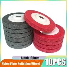 Disque de polissage en Fiber de Nylon, 9P, dureté 100mm, pour meuleuse d'angle, 10 pièces