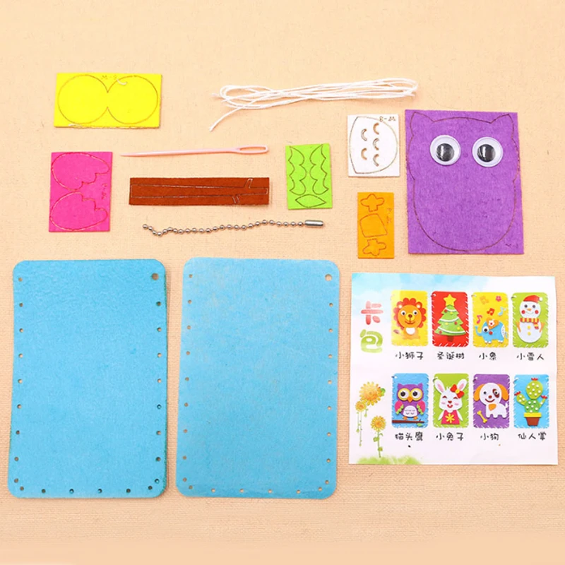 Sz Steam Non-woven DIY Felt Package Bus Card Holder Package Children's Kindergarten Handmade Fabric Holiday Gift Education Toys