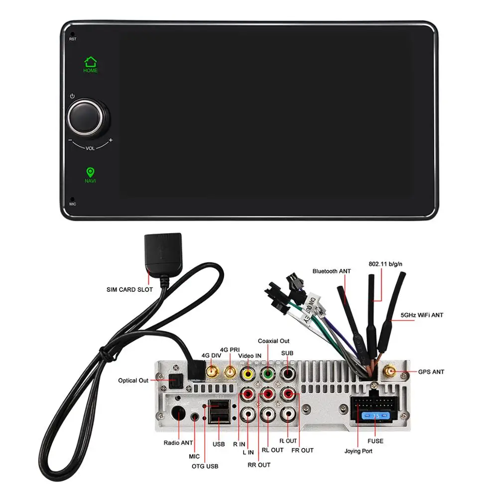 JOYING Car Radio Pantalla 1 din Android 10 Autoradio Stereo 6.2