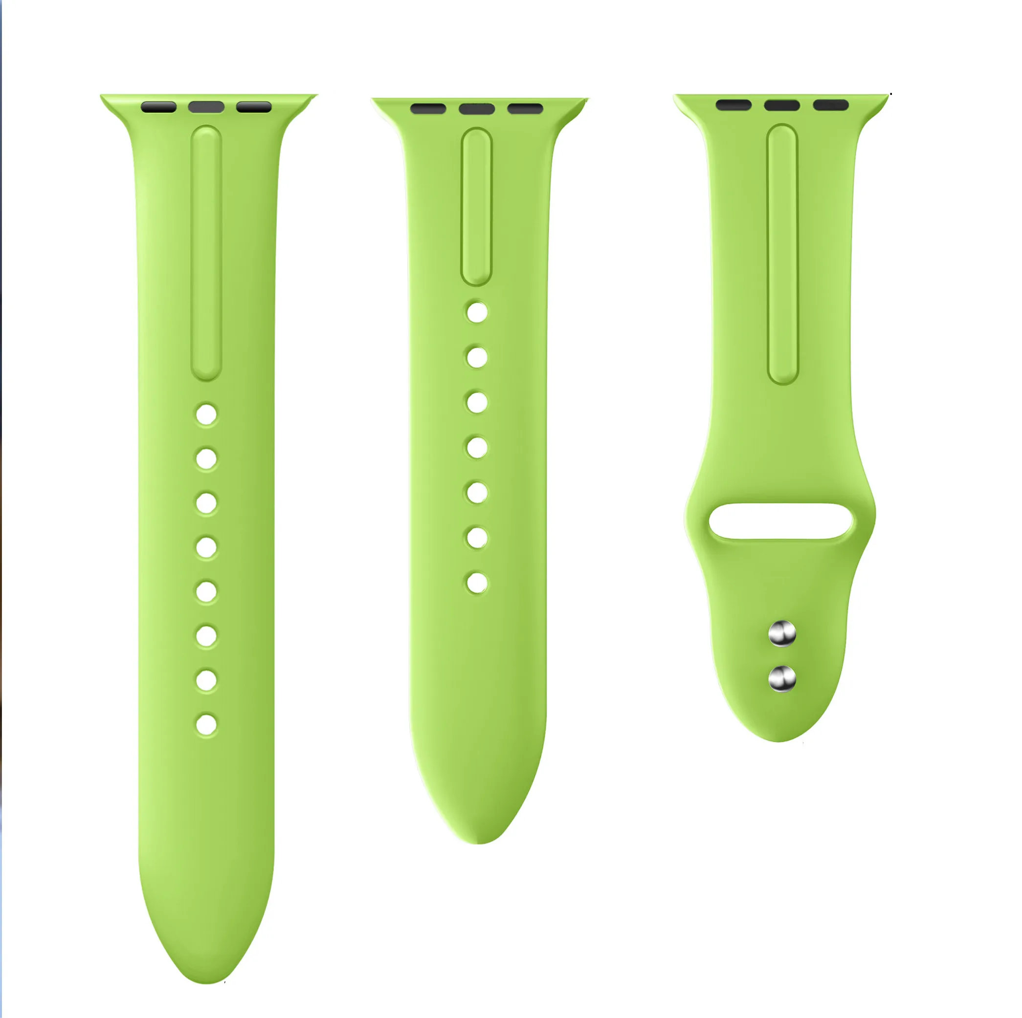Green Yayuu 2 шт. спортивный силиконовый ремешок для apple watch серии 1/2/3/4 38/42 мм, ремешок для часов, умные часы сменный ремешок на запястье браслет - Цвет: Green