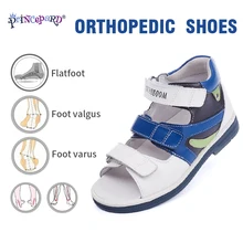 Princepard ортопедическая обувь для детей из натуральной кожи с открытым носком; нескользящие корректирующие сандалии для детей; для маленьких мальчиков