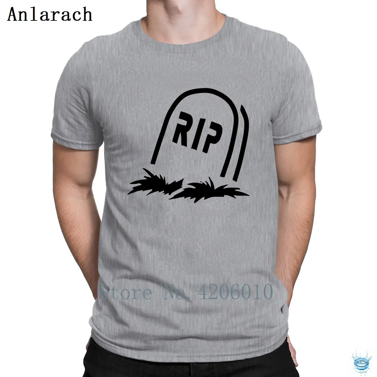 Grave Stone Tshirt Comfortable Print Fit Quirky T Shirt For Men Summer Standard Short Sleeve Hip Hop