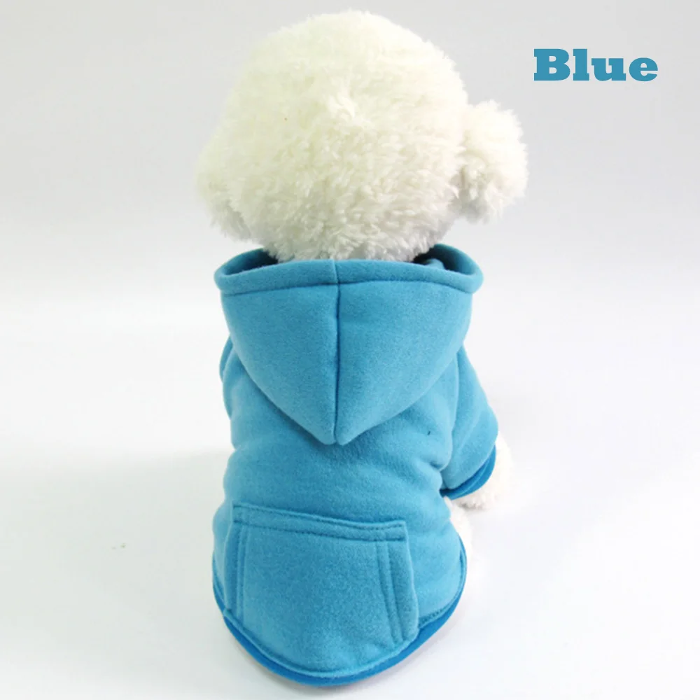 Одежда для маленьких собак с карманом для собак, зимняя теплая одежда, жакеты для собак, одежда для щенков, куртка, Одежда для питомцев, собачий худи CL0013 - Цвет: Blue