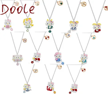 

High Quality SWA Fashion Charm Jewelry Cute Twelve Constellation Cartoon Catwoman Necklace Clavicle Chain Jewelry For Women