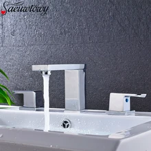 Двухручный хромированный кран для ванной комнаты кран горячей и холодной воды смеситель для раковины кран вращается