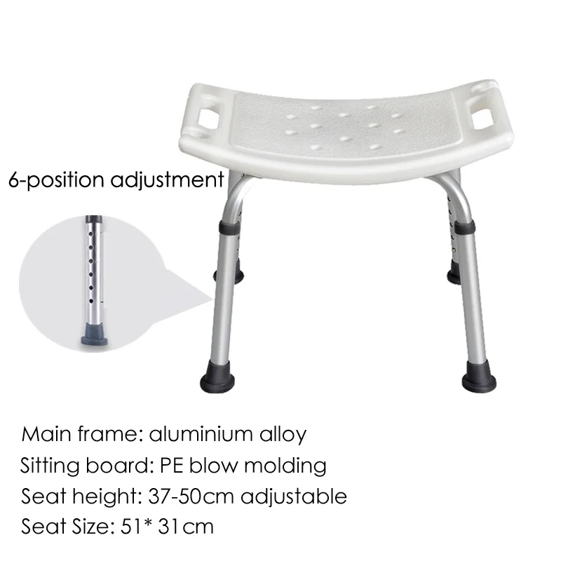 Adjustable Medical Bath Chair For The Elderly Non Slip Pregnant Disabled Bathroom Shower Stool Toilet Seat Bench Taburete Ducha