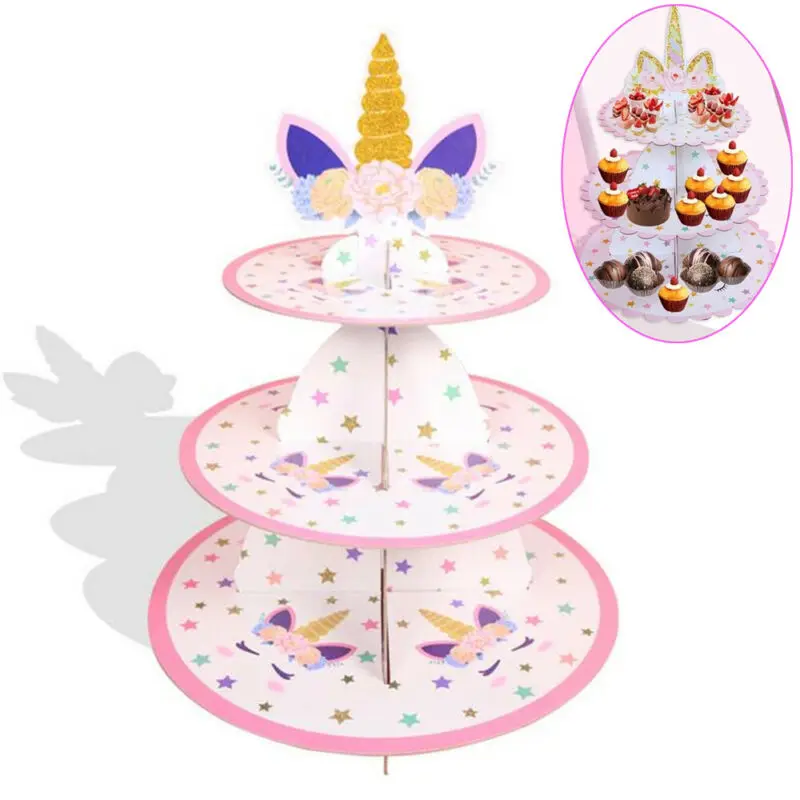 Disposable 3 Tier Paper Cake Stand Afternoon Tea Wedding Party Plates Tableware Sweets Tray Dinner Display Bakeware Cake Rack Disposable Plates Aliexpress