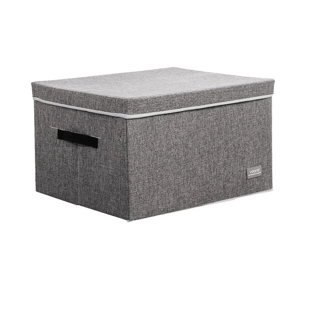 Синий Dormitory Foldable Clothes World Cover Open And Close Storage Box Household Cotton And Linen Miscellaneous Finishing Box - Цвет: Синий