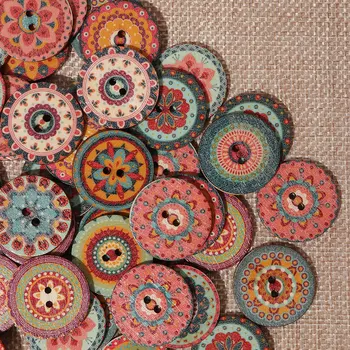 

20 / 25mm 100 capsules / bag European retro printing buttons Home decoration pattern Children stickers