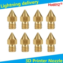 HotXYZ MK8 Nozzles 3D Print Extruder Brass Nozzles for Ender 3 Ender 5 Anet A8 Makerbot Creality CR-10 3D Printer Accessories