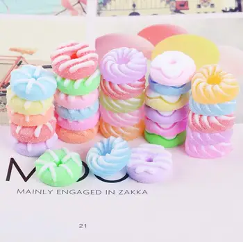 

Simulation cream Donuts Flat back Resin Cabcohon Kawaii Fake Candy Fit Phone Deco Parts Scrapbooking Crafts Hair Accessories