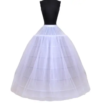 

Women Petticoat 6 Hoops A Line Floor Length Double Layer Mesh Bridal Dresses 50PE