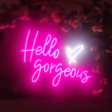

Custom Neon Sign Hello Gorgeous LED Neon Sign Light Office Room Indoor Outdoor Neon Sign Wall Art Neon Sign Wall Decor