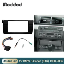 

Double Din For BMW 3 Series E46 1998-2005 Radio DVD Fascia Stereo Panel Dash Mount Trim Kit Frame With ISO Wiring