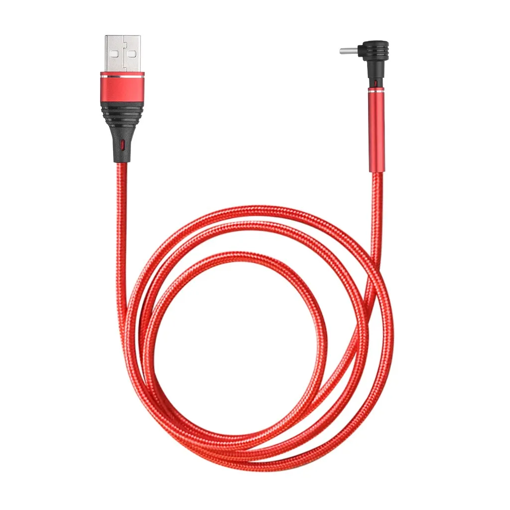 Type C USB зарядное устройство для телефона/V8 Micro Android кабель нейлоновый шнур 90