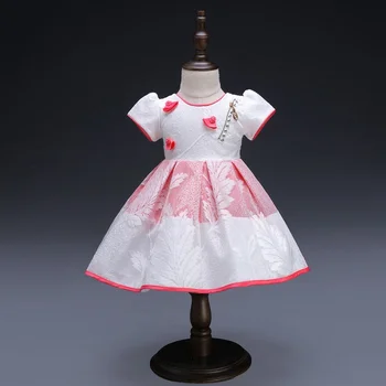 

2020 New Summer Kids Flower Dresses for Girls Children Clothing Princess Dress Brithday Wedding Party Baby Girl Dress with Bow
