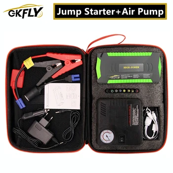 

GKFLY Jump Starter Emergency Air Compressor Pump Starting Device Cables Booster Portable Power Bank Starting Petrol Diesel Car