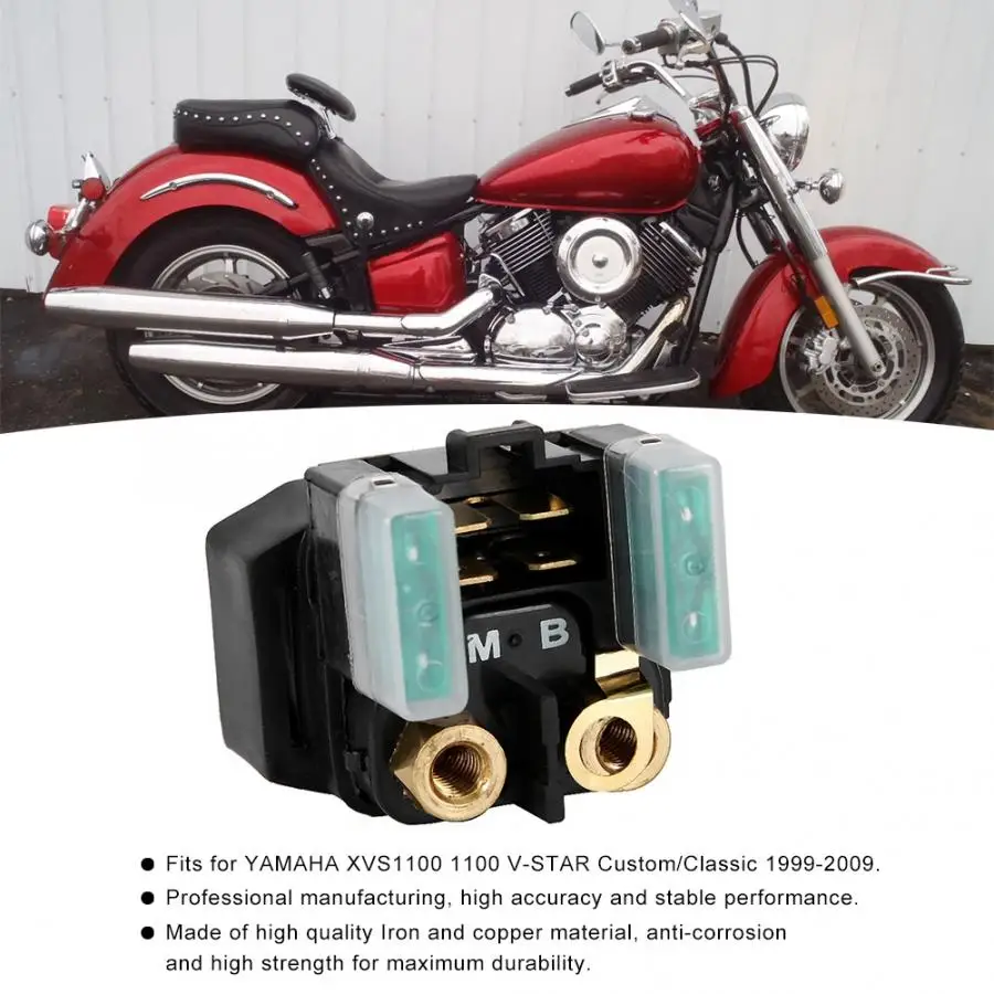 Motorcycle Starter Solenoid Relay for Yamaha XVS1100 V-Star Custom//Classic 1999-2009