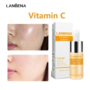 

LANBENA Vitamin C Face Serum Whitening Skin Care Makeup Base Essence Firming Eye Patches Facial Cream Improving Dull Freckle