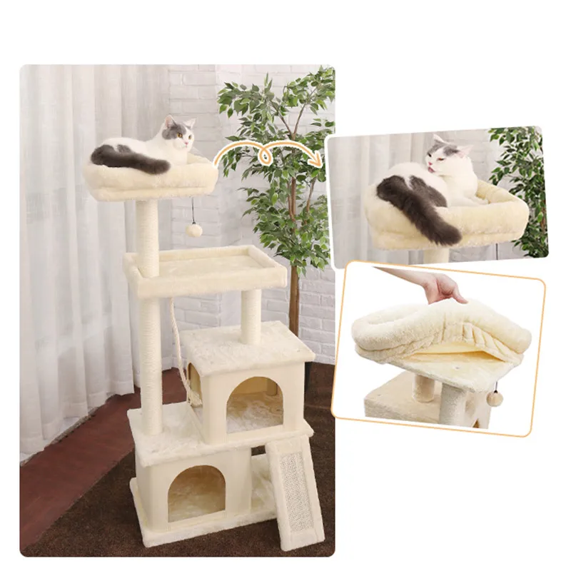 Быстрая большой игровой комплекс для кошек башня мебель для кондоминиума Когтеточка для кошек кошечка игровой домик с гамак Жердочки платформа