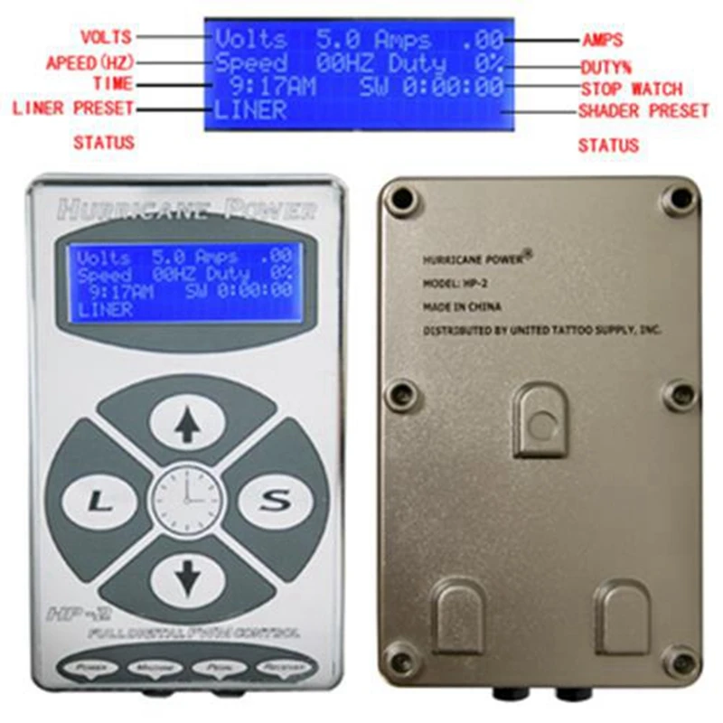 Sliver-Hurricane-Power-Digital-LCD-Tattoo-Power-Supply-Liner-Shader-Dual-Setting-for-tattoo-machine-tattoo