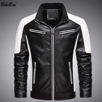 

BOLUBAO Men Leather Jacket Autumn Winter New Men Black Fashion Leather Brand Jackets Male Casual PU Leather Coats