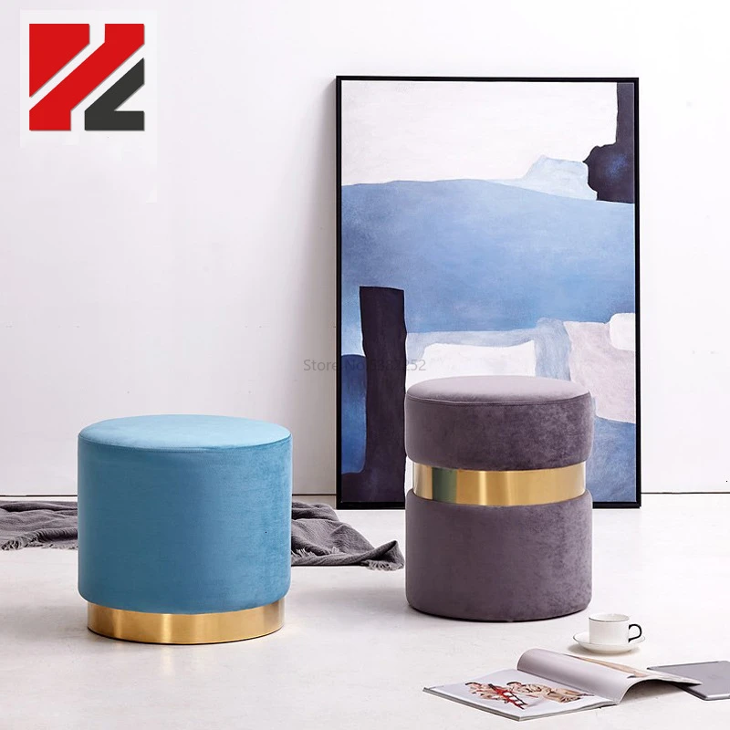 Northern Europe Shoes Stool Concise Modern Household Solid Wood Sofa Stool Light Luxurious Makeup Benches Dressing Stool Bench