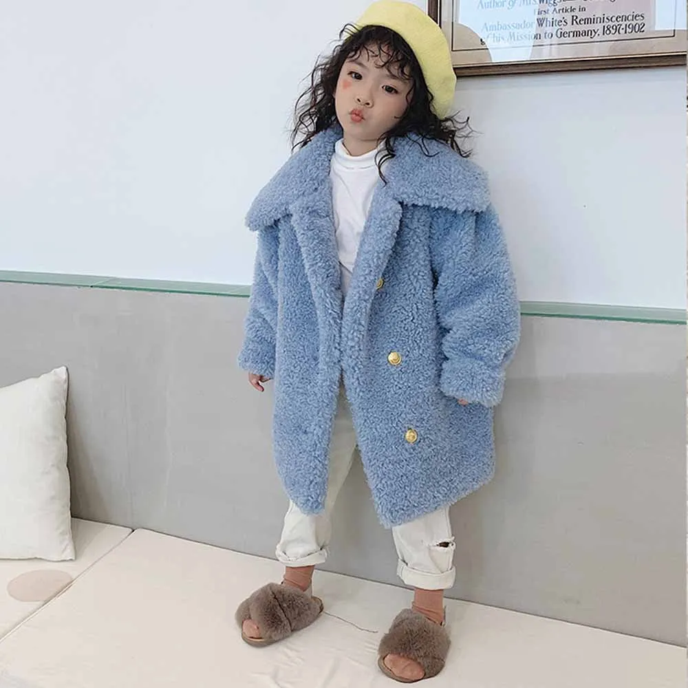 

FIRSTTO 2019 Stylish Mother Daughter Faux Lamb Fur Big Lapel Hairy Shaggy Outwear Winter Keep Thick Warm Jacket Coat Top 3 Color