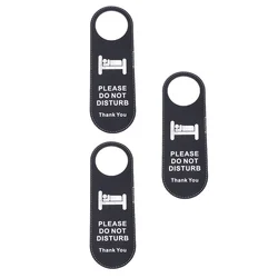Letreros colgantes para Hotel, señales de recordatorio útiles para puerta, color negro, 3 piezas