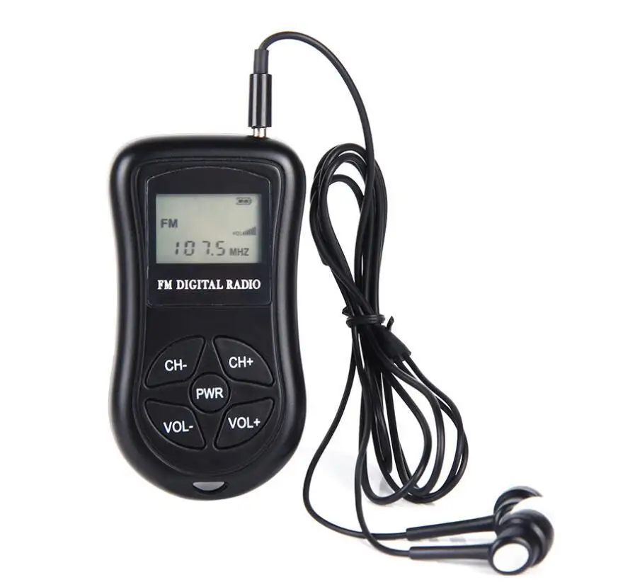 

LED display Portable FM Radio FM Music Player Digital Mini Radio Multifunctional Conference receiver in-ear earphones