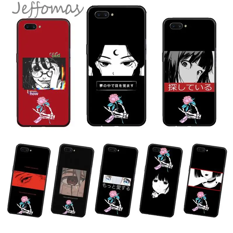 

Sad Japanese Anime Aesthetic Art Phone Case For OPPO A ax 3 5 3 37 57 59 37 73 75 83 71 2018 11 1k s PRO