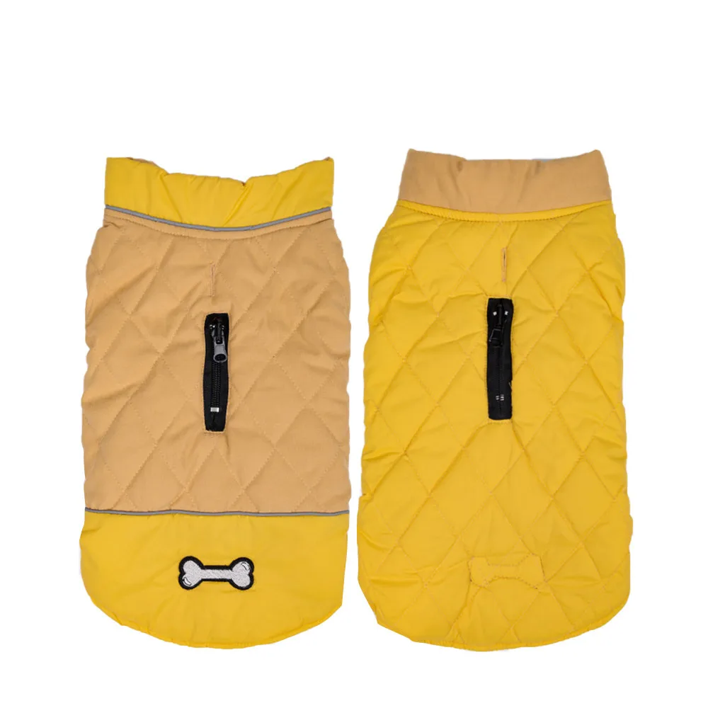 Yellow-A Водонепроницаемая куртка для собак и щенков, одежда для чихуахуа, теплый зимний Рождественский жилет-одежда для собак для маленьких, средних и больших собак - Цвет: Yellow-A