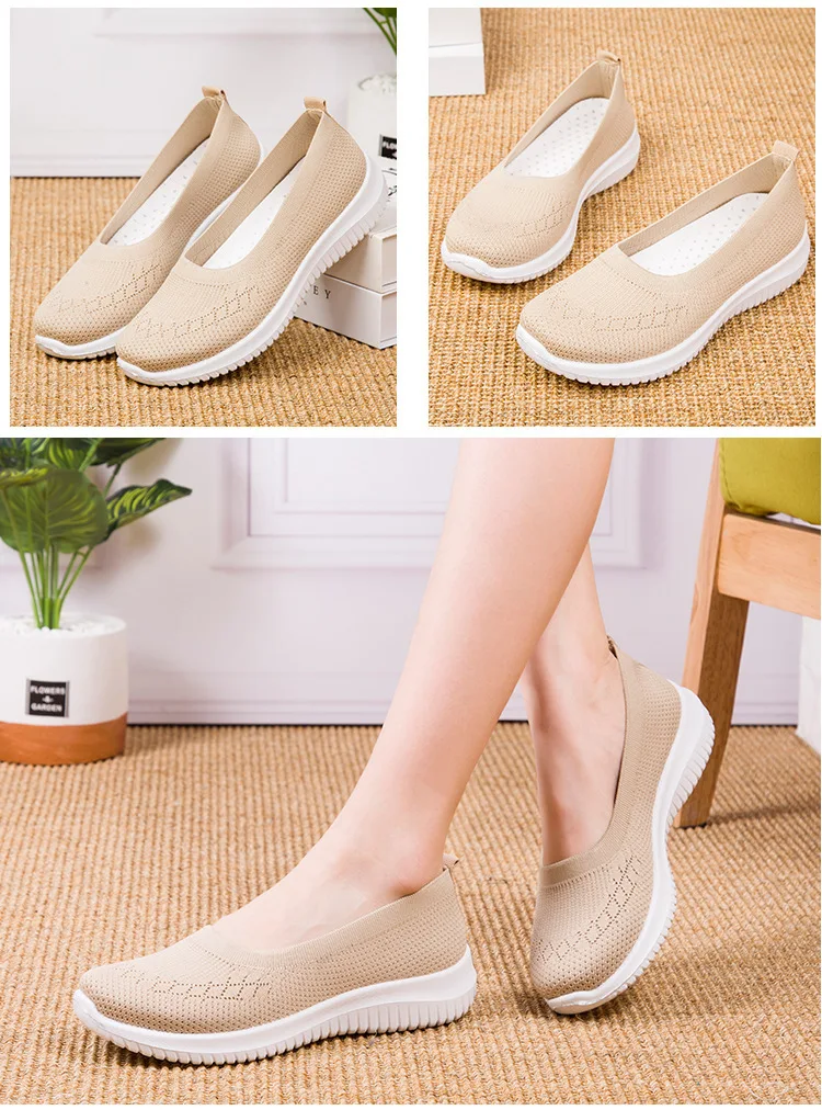 2021 new old Beijing cloth shoes women's foreign trade flat-bottomed flying shoes women and elderly mother shoes