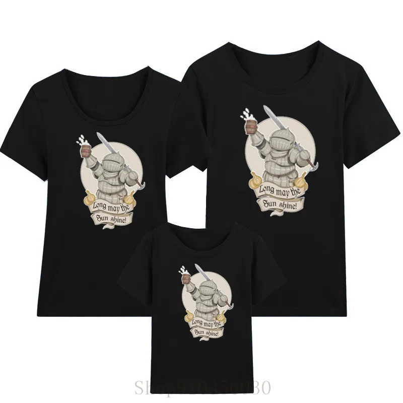 Dark Souls Praise the sun kids summer clothes matching mother daughter clothes kids clothes girls vestidos de verano baby girls