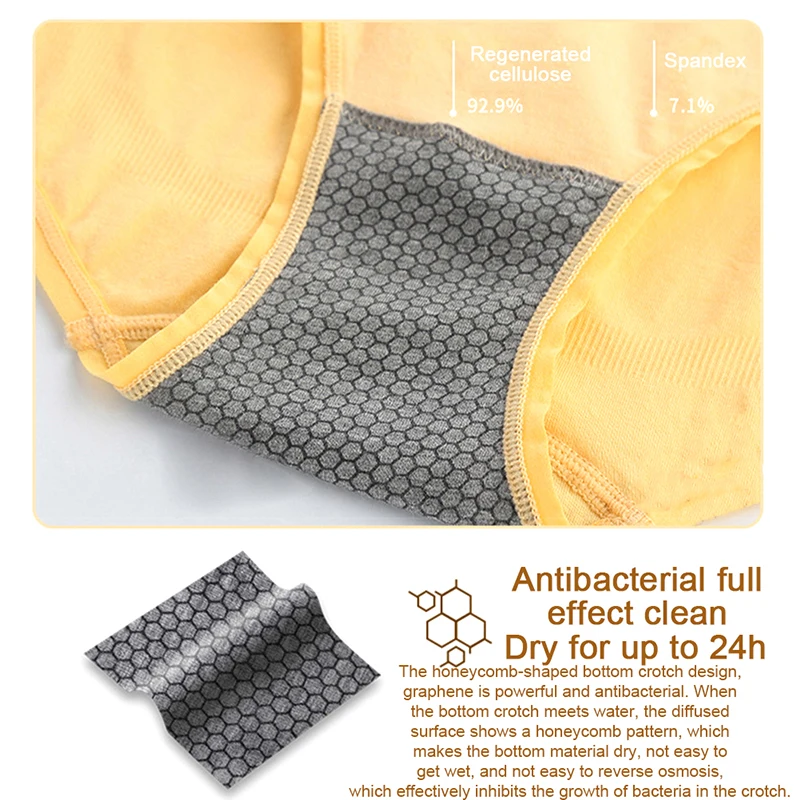 4PCS/SET Women's High elastic Panties Graphene Pants Nude Ammonia