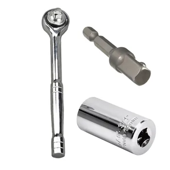 

Multi-function wrench 3/8 light handle wrench universal set tool mechanic socket wrench 1x wrench 1x sleeve 1x post#/25