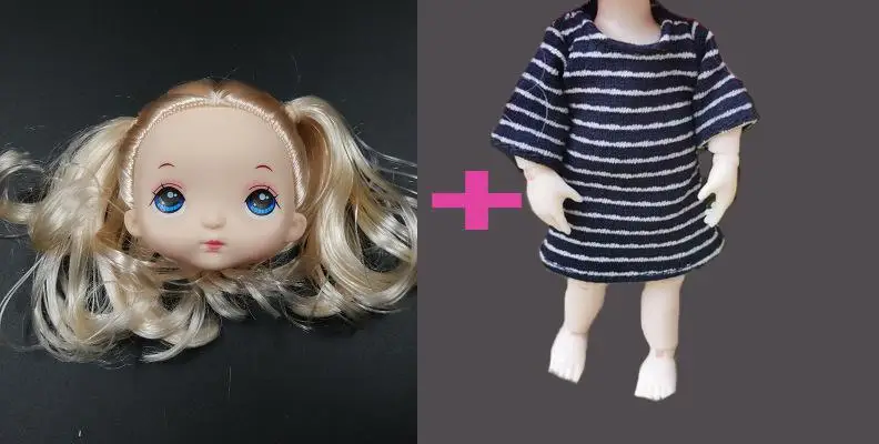 Милый каваи 13 подвижных шарнирных девушка кукла Играть Дом игрушка BJD 1/8 куклы для детей Коллекция подарков на день рождения 17 см - Цвет: B Doll with Dress